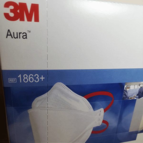 3M Aura 1863+ FFP3 Type IIR Unvalved Respirator Face Mask (Box of 20)