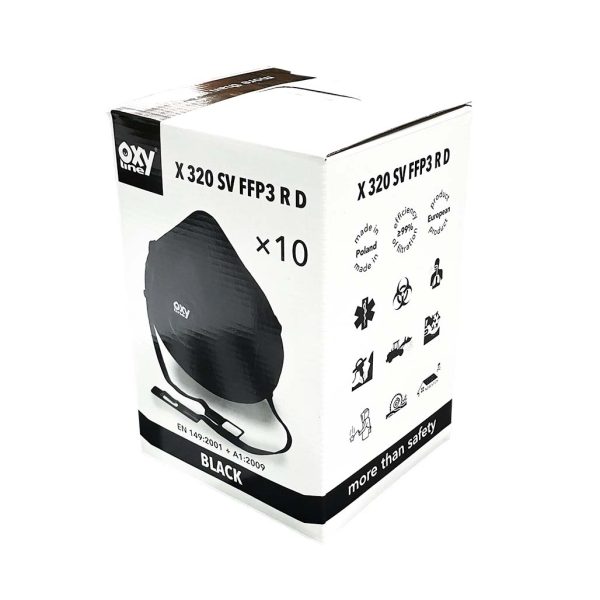 Oxyline X 320 FFP3 Black Reusable Valved Mask