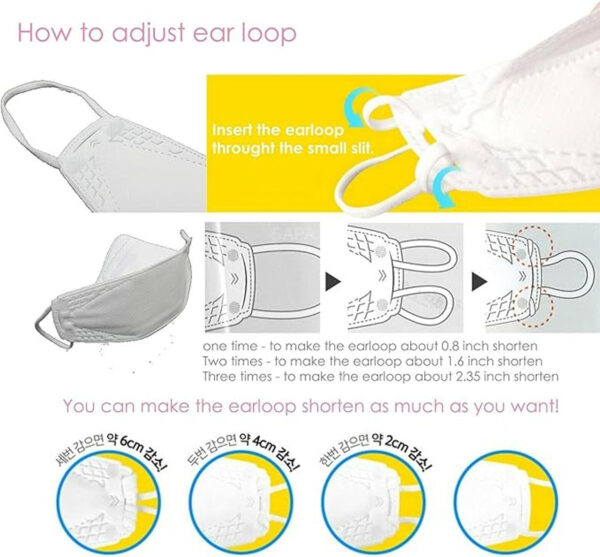 how to adjust ear loop You and I KF94 Kids Face Mask for Ages 2-4