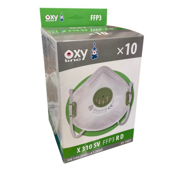 Oxyline X 310 SV FFP3 Reusable Respirator Mask with Valve - Box of 10