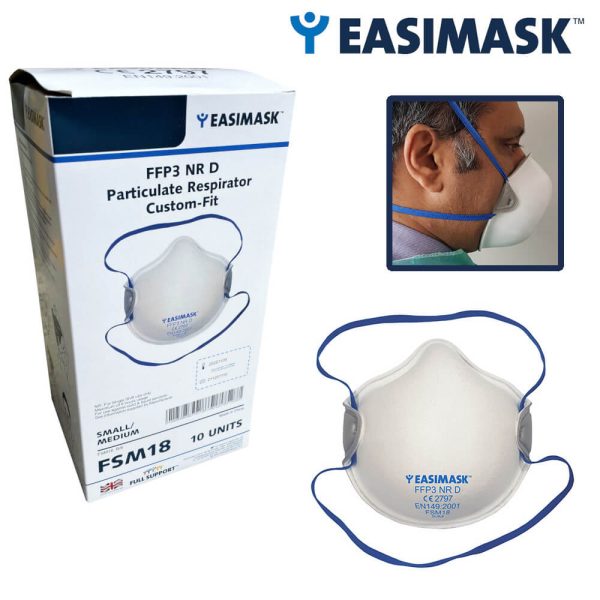 Easimask FSM18 FFP3 Unvalved Cup Shape Face Mask - MRI Safe