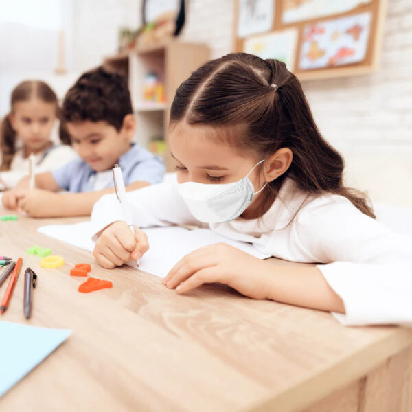 girl at school with You and I KF94 Kids Face Mask for Ages 2-4