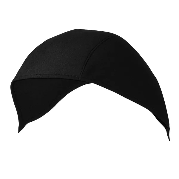 Black 3M Speedglas 169006 small head cover made of flame-retardant fabric, designed to fit 9100 FX welding helmets and provide extended protection for the crown and neck.
