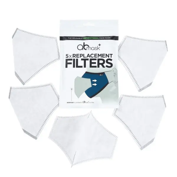 AAB Mask Reusable Antibacterial Face Mask Pack with 5 Replacement Filters