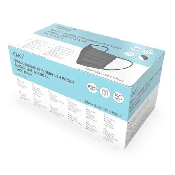 Avo Childrens Black Type IIR Disposable Face Mask - Box of 50