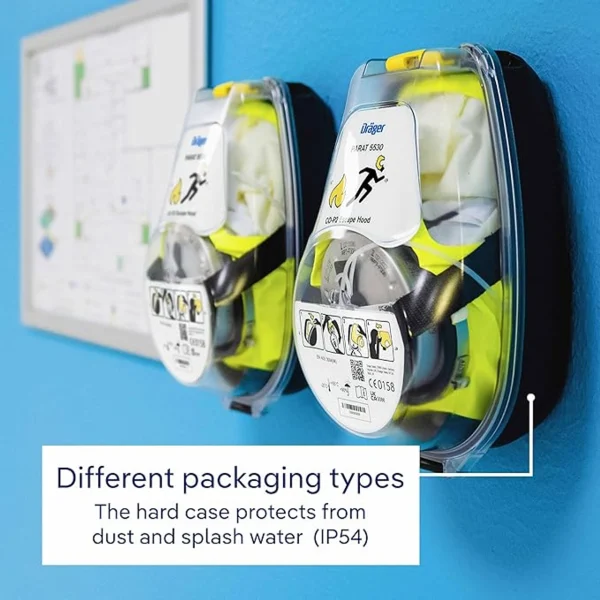 Dräger PARAT 5530 Fire Escape Hood Mask Emergency Respirator with CO P2 Filter – Smoke, Vapour & Gas Protection with IP54 Hard Case - Image 2