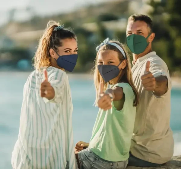 Family wearing FFP3 The Adventure Mask